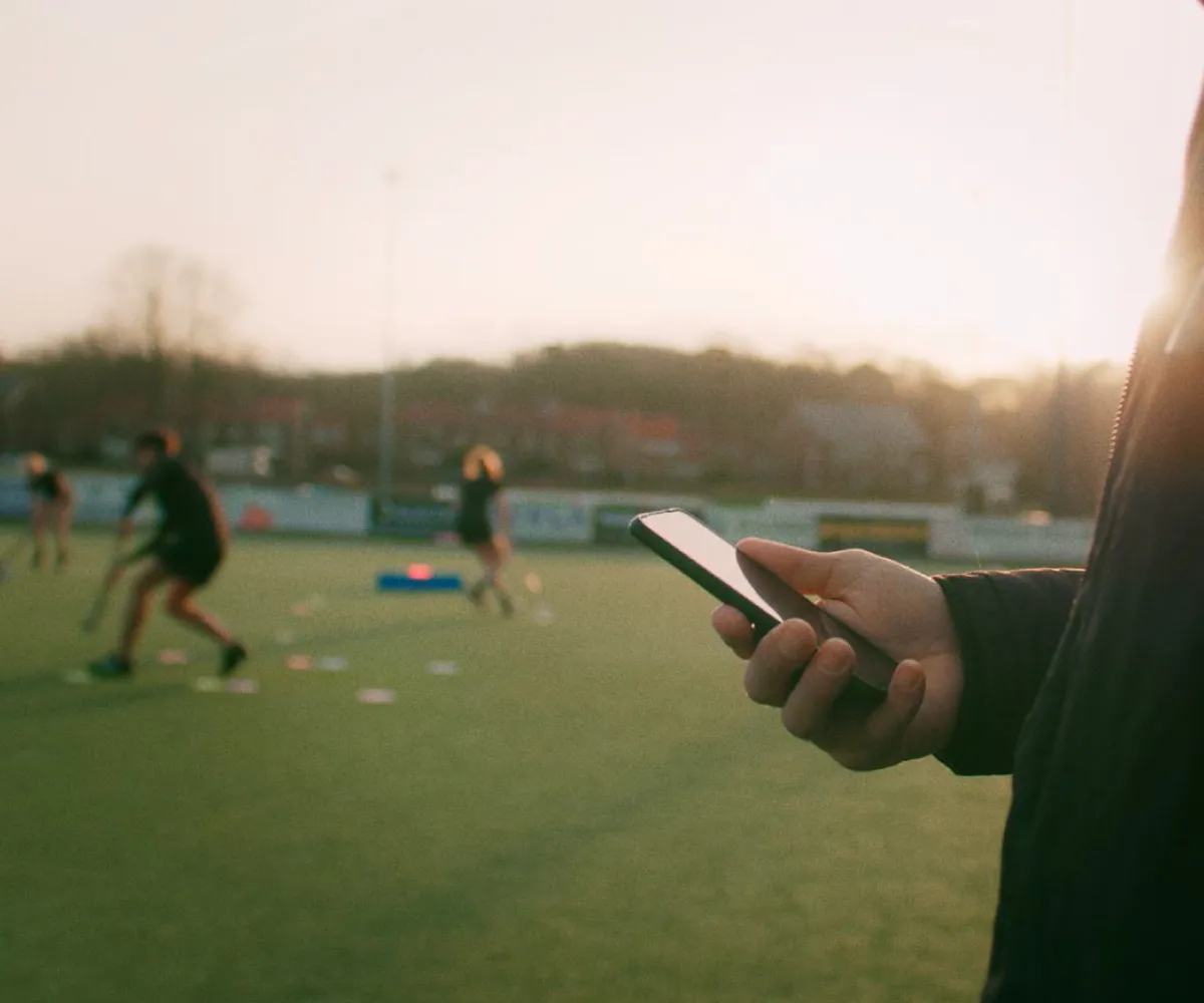 Hockey players training with the X-Skills Beams
