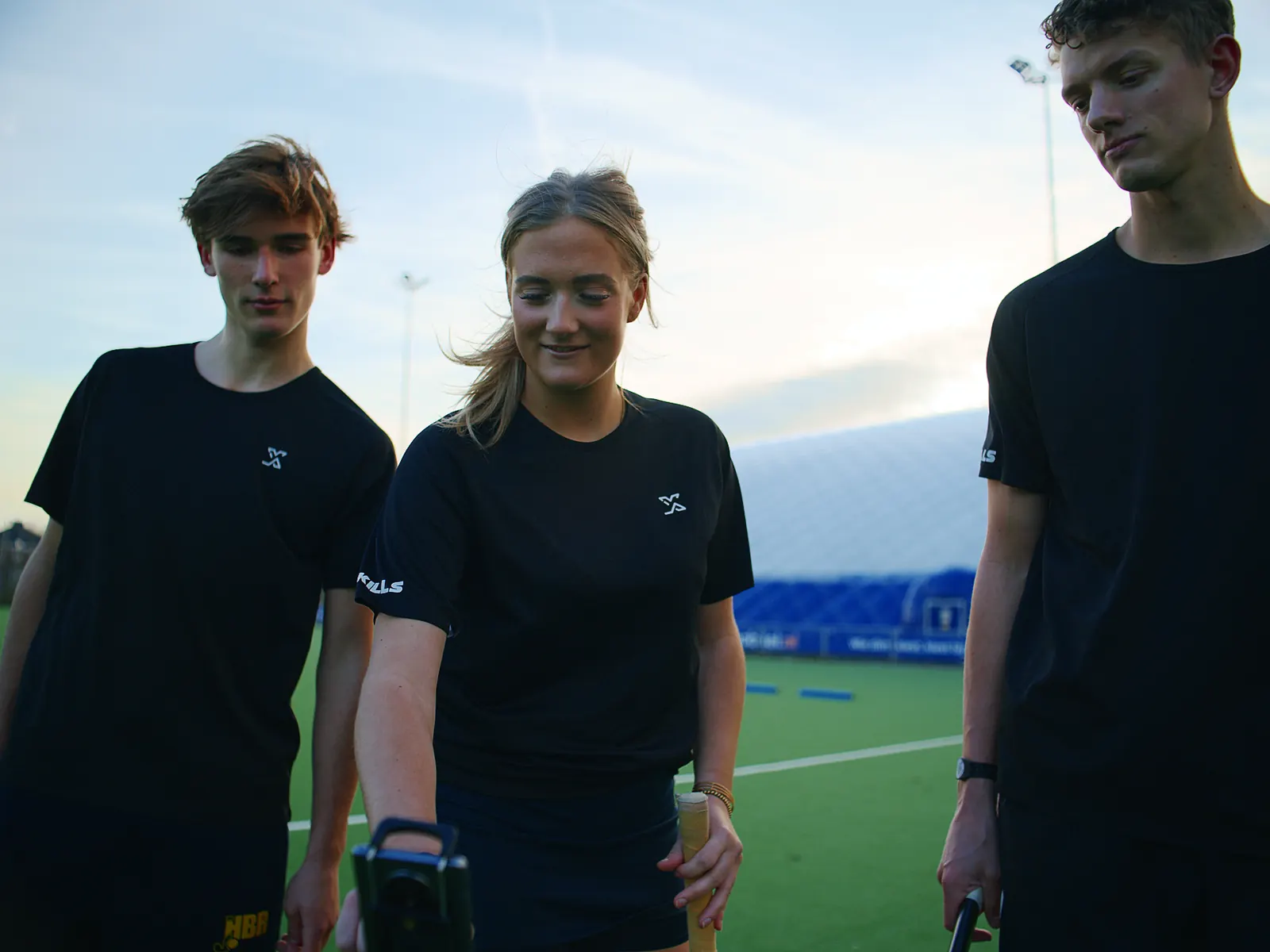 Hockey players waiting their turn during a Session