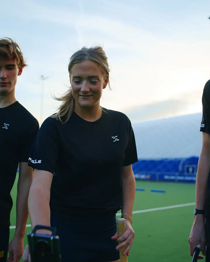 Three hockey players after a session