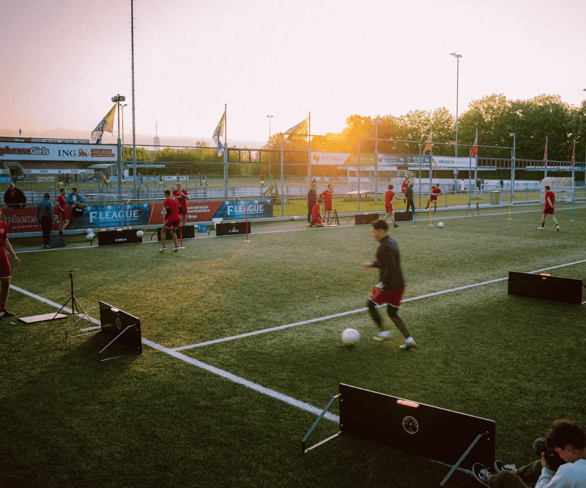 Kids playing X-Skills during a football event